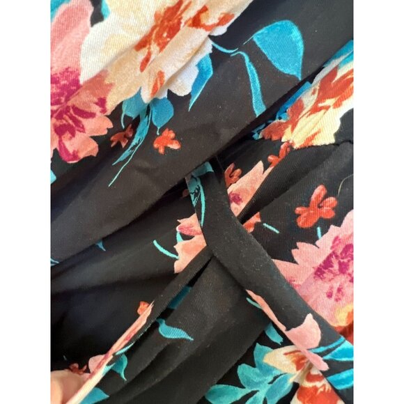 Torrid Mini Challis Floral Print Plus Size 1X  High Low Shirt Dress Tie Waist - Picture 12 of 13